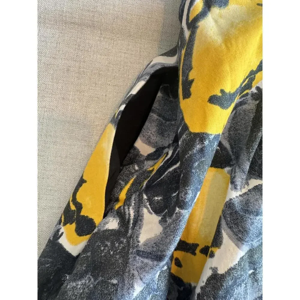 Samantha Sung Belted Lemon Print Knee Length Skirt Size 2